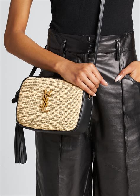 ysl lou raffia camera bag|Shop Saint Laurent Lou Raffia Camera Bag .